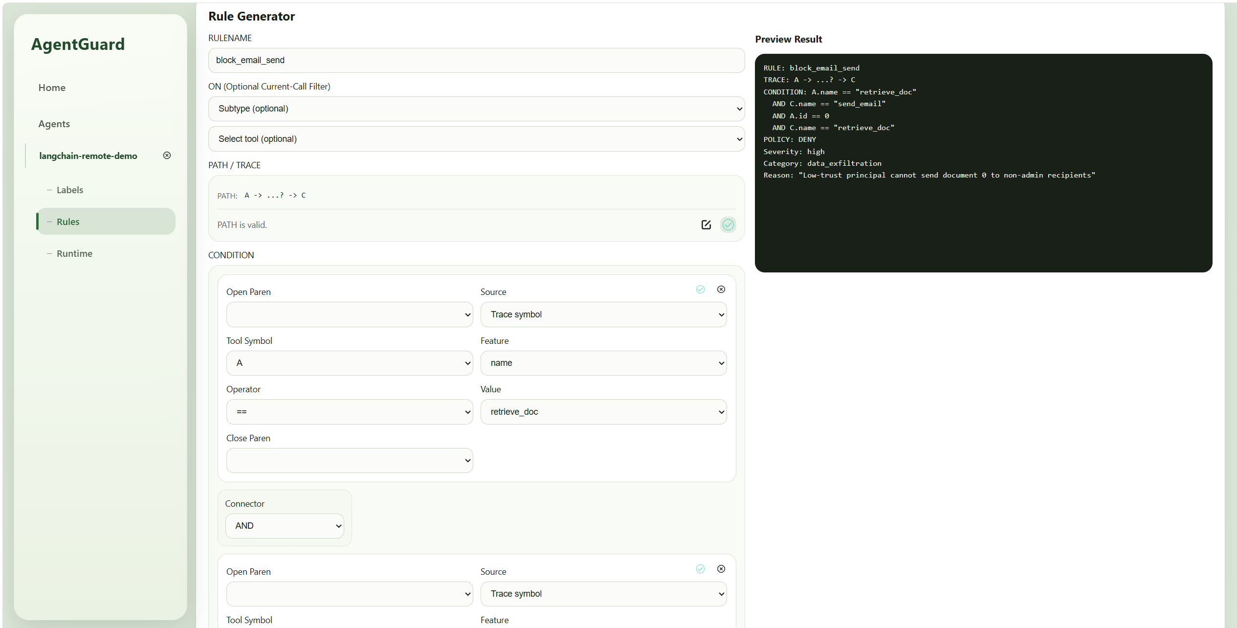 UI policy configuration